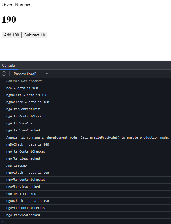 Component lifecycle example